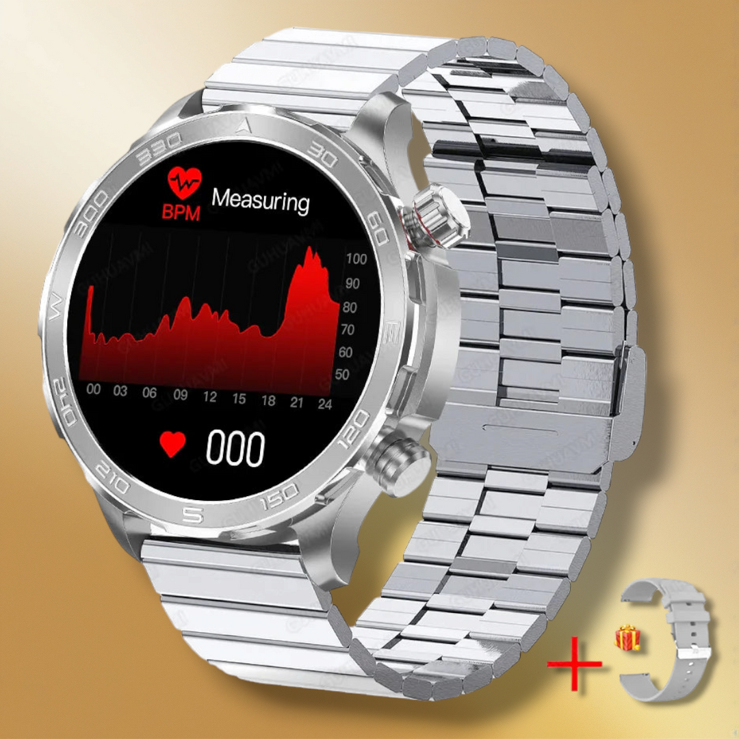 Lisslune | Heart Rate and GPS Watch Stainless Steel Silver "Auronisra"