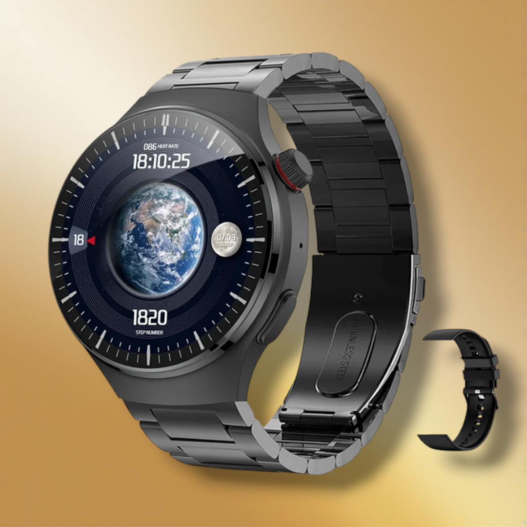 Lisslune | Smartwatch Stainless Steel Bracelet Black "Crylithon"