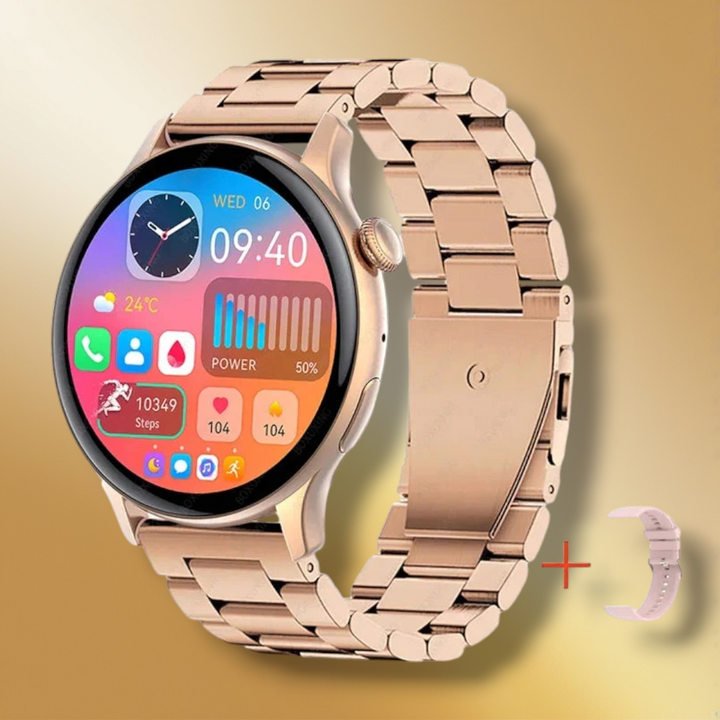 Lisslune | Smartwatch Stainless Steel Band Gold "Zypharis"