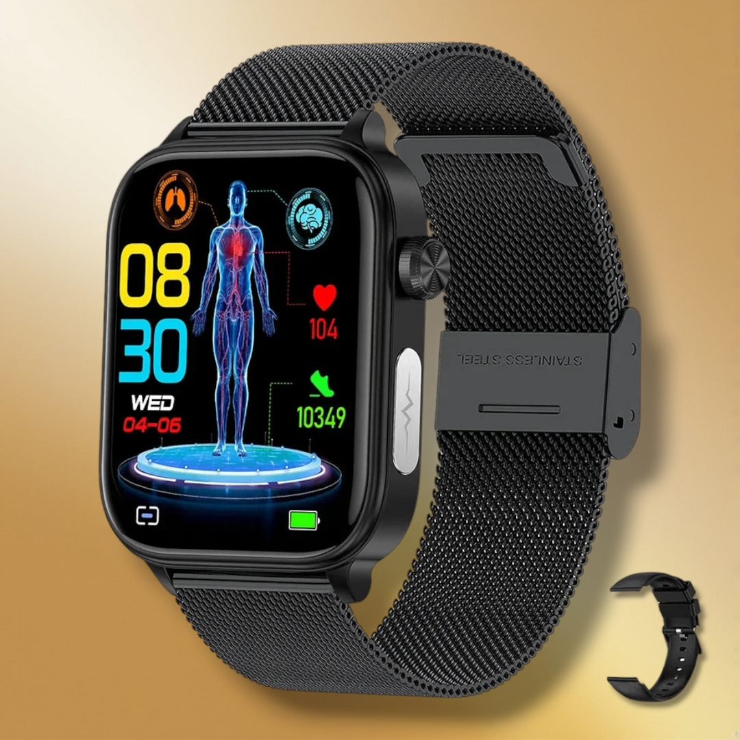 Lisslune | Smartwatch with black stainless steel mesh bracelet "Alytheon"