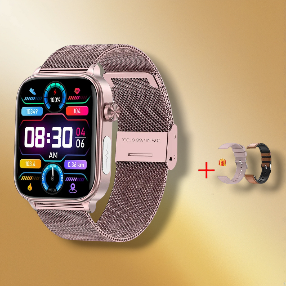 Lisslune | Smartwatch Women Rose Gold Mesh Bracelet "Quantirion"