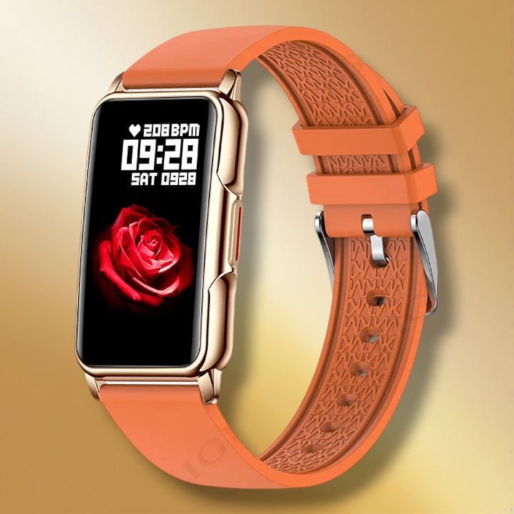 Lisslune | Smartwatch Women Silicone Strap Orange "Heliorix"