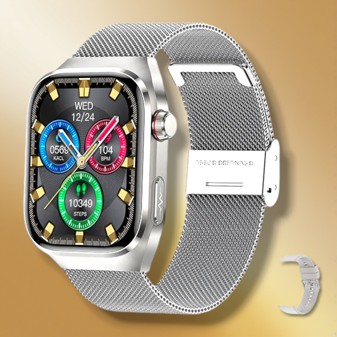 Lisslune | Men's Smartwatch Call SMS Stainless Steel Silver "Orbinis"