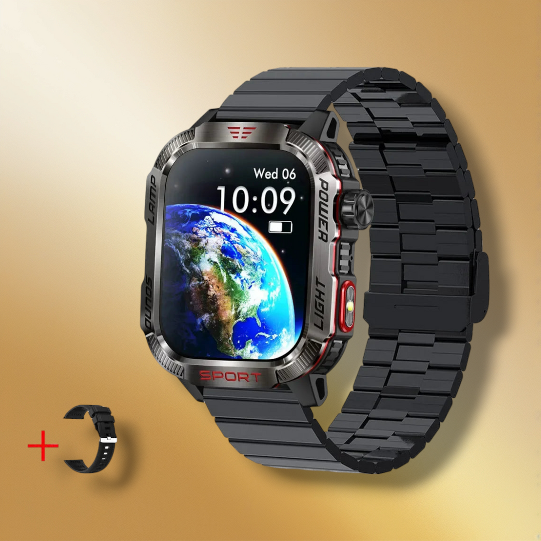 Lisslune | Smartwatch Lumière Bracelet Stainless Steel Black "Pulsarianis"