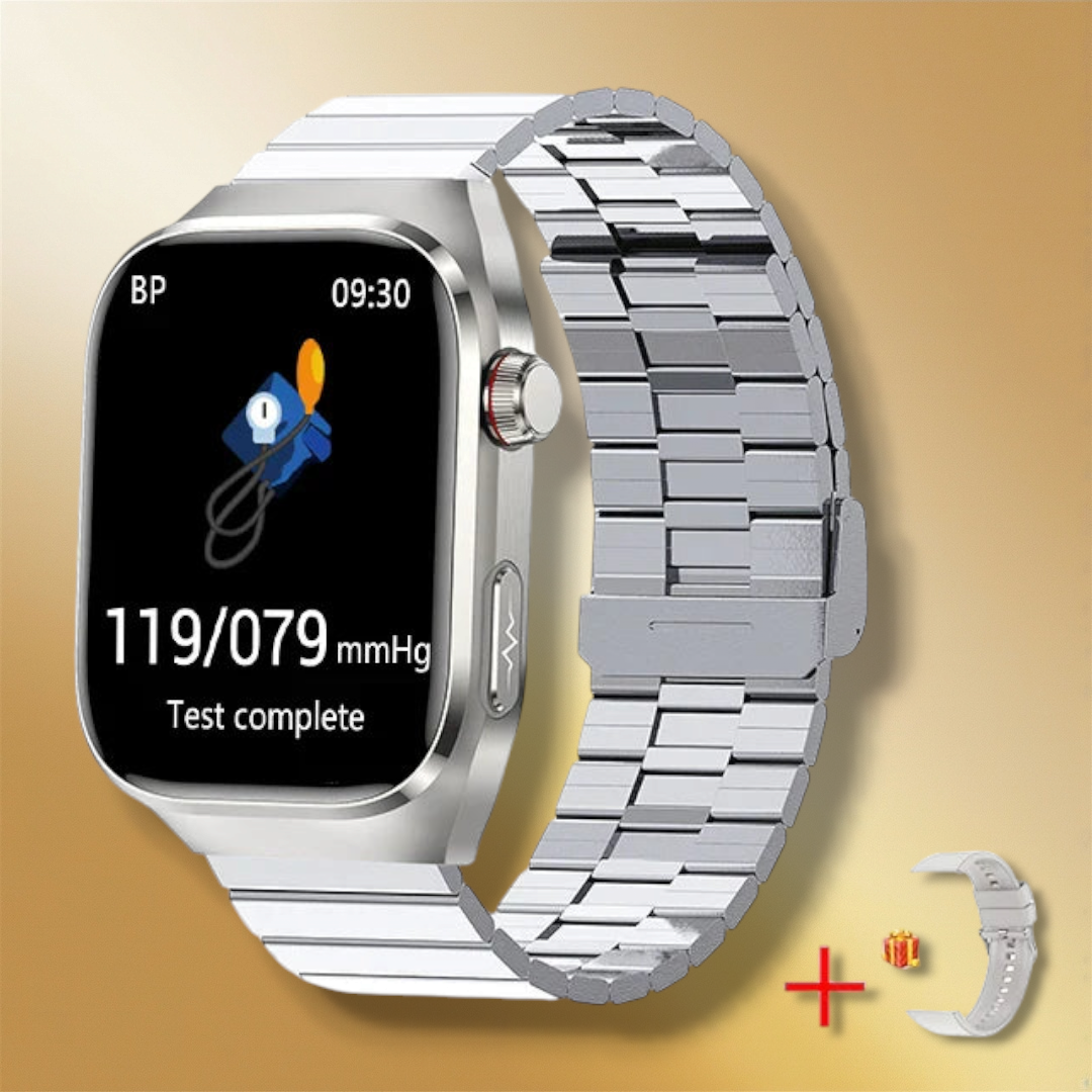 Lisslune | Medical Smartwatch Women Stainless Steel Silver "Trithoron"