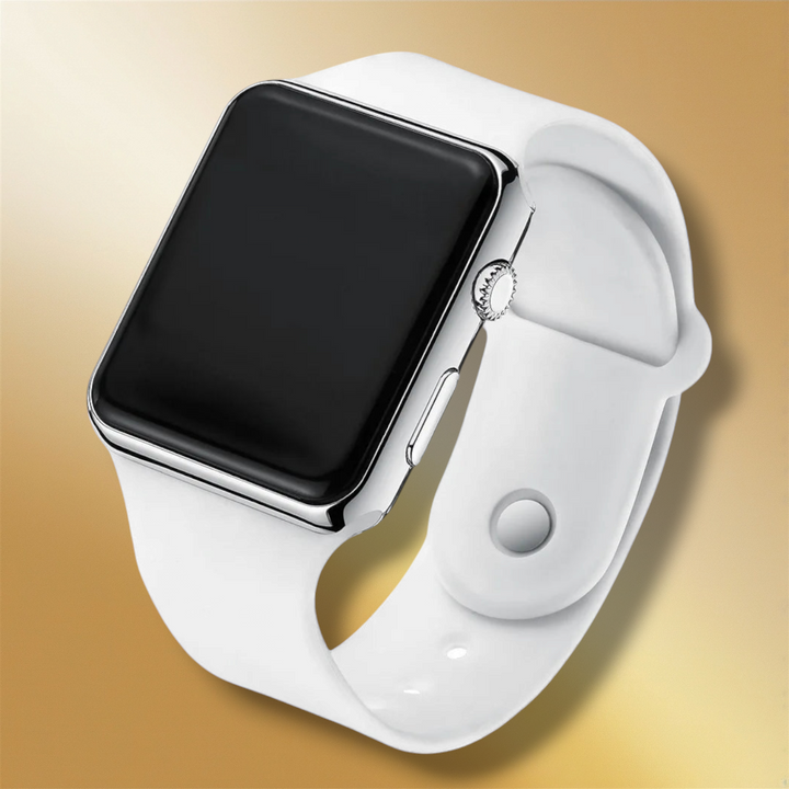 Lisslune | Square Smartwatch Woman Silver and White Silicone - "Amara"