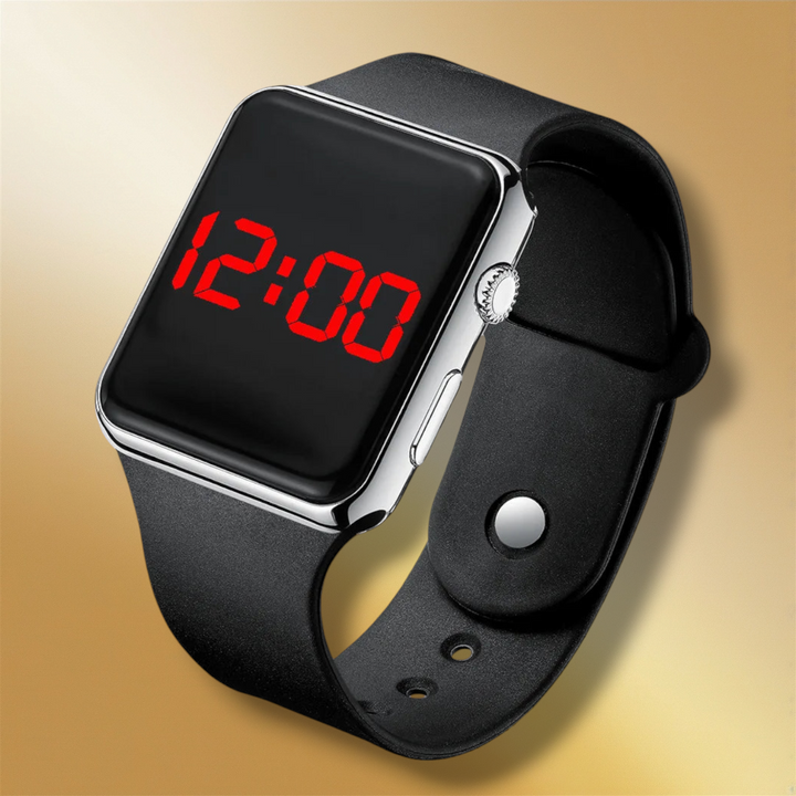 Lisslune | Smartwatch women's square black and silver - "Amelia"