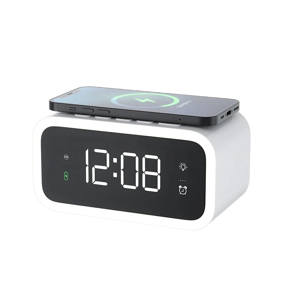 Lisslune | 2-in-1 Alarm Clock with Wireless Charger – Digital LED Display | Qi-Compatible