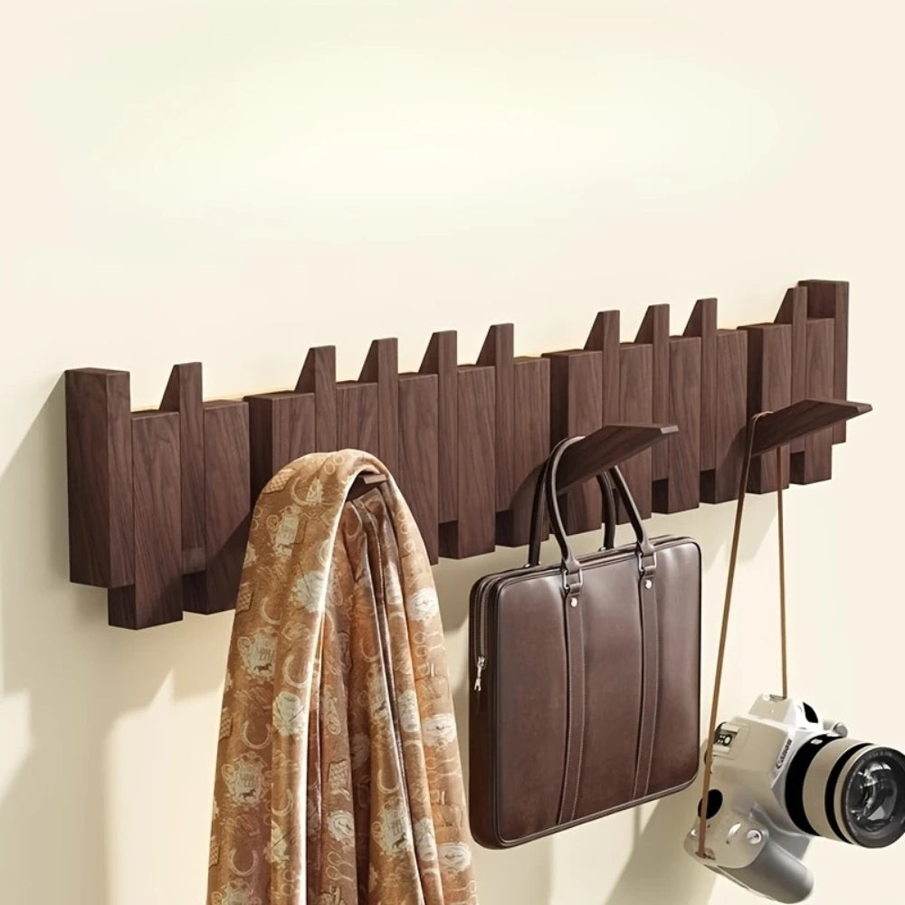 Lisslune | Piano Foldable Wooden Flip Hook Wall Rack