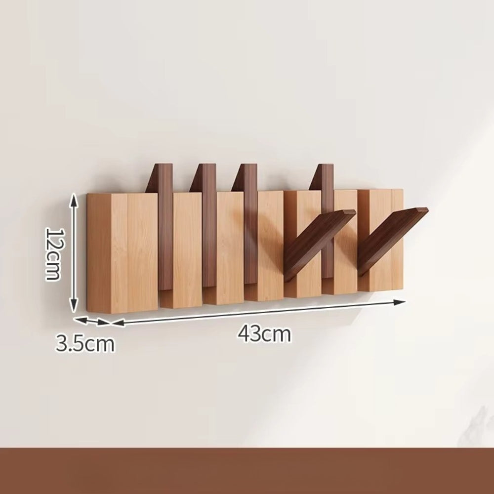 Lisslune | Piano Foldable Wooden Flip Hook Wall Rack