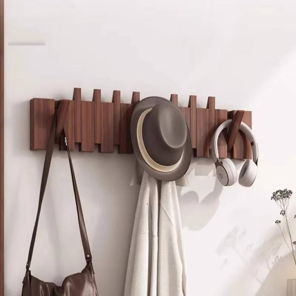 Lisslune | Piano Foldable Wooden Flip Hook Wall Rack