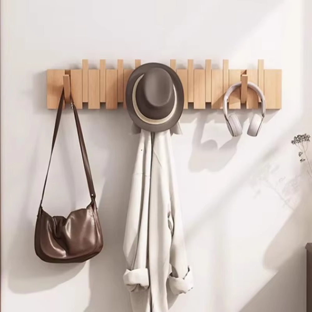 Lisslune | Piano Foldable Wooden Flip Hook Wall Rack