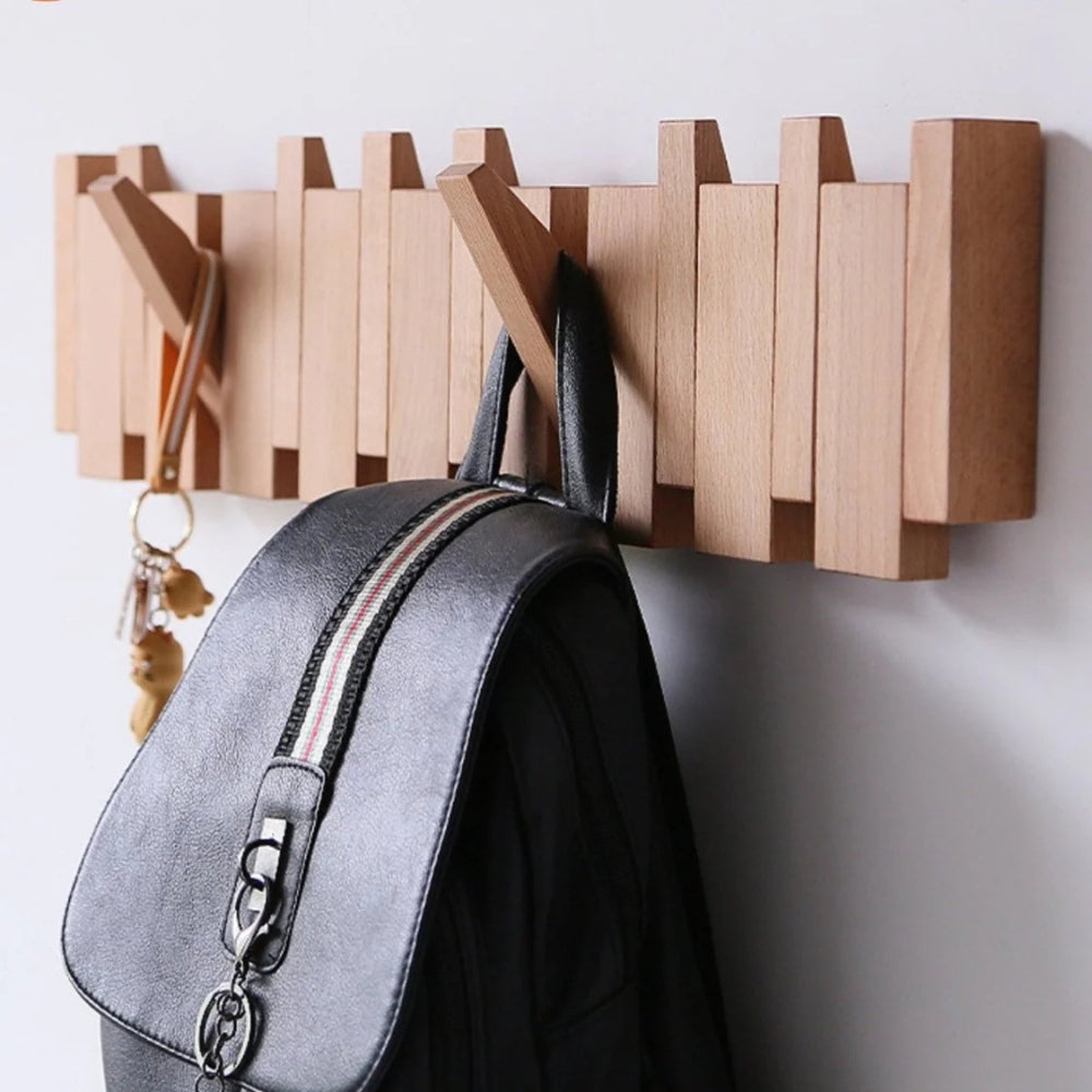 Lisslune | Piano Foldable Wooden Flip Hook Wall Rack