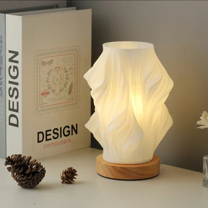 Lisslune | VelaLume - Reliable table lamp with wavy shade design