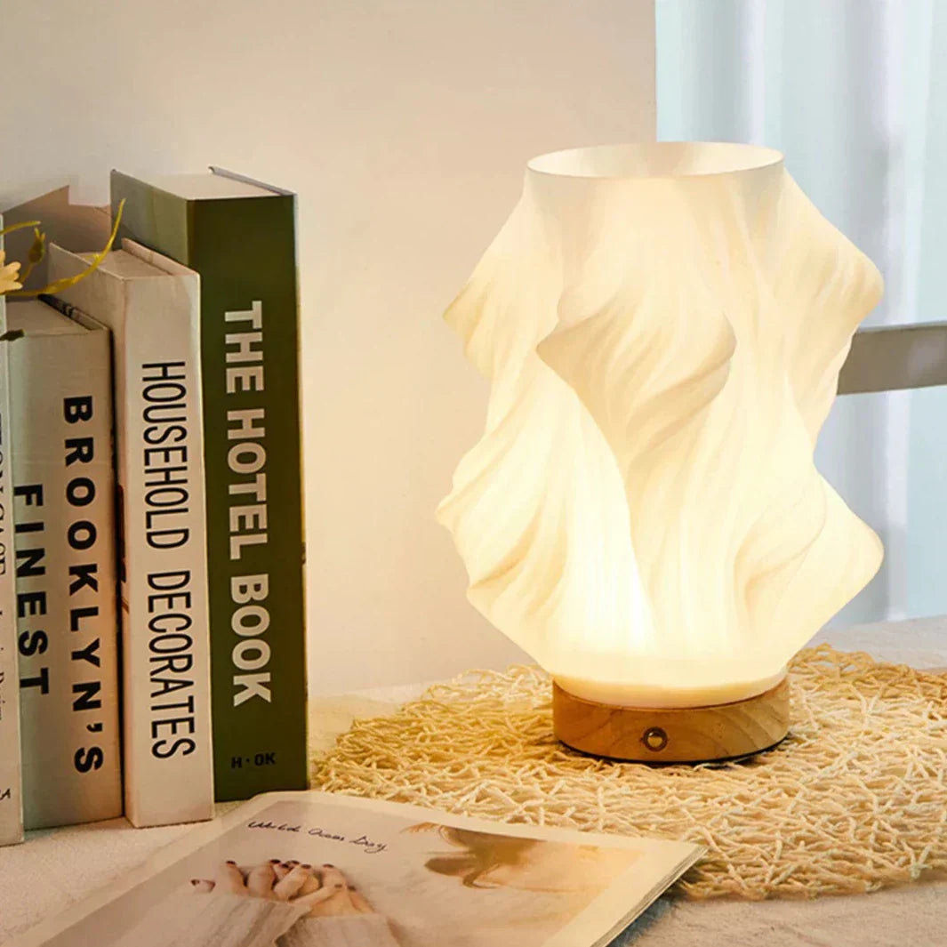 Lisslune | VelaLume - Reliable table lamp with wavy shade design