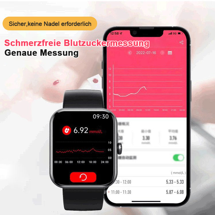 Lisslune | [All-day monitoring of heart rate and blood pressure] Smart watch with Bluetooth for fashion