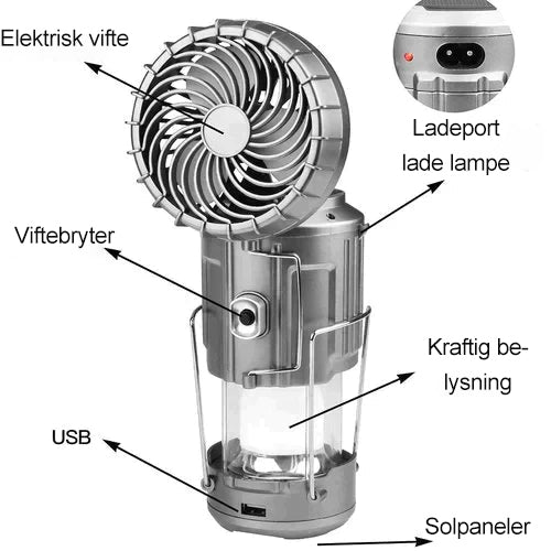 Lisslune | Portable LED Camping Lamp With Fan