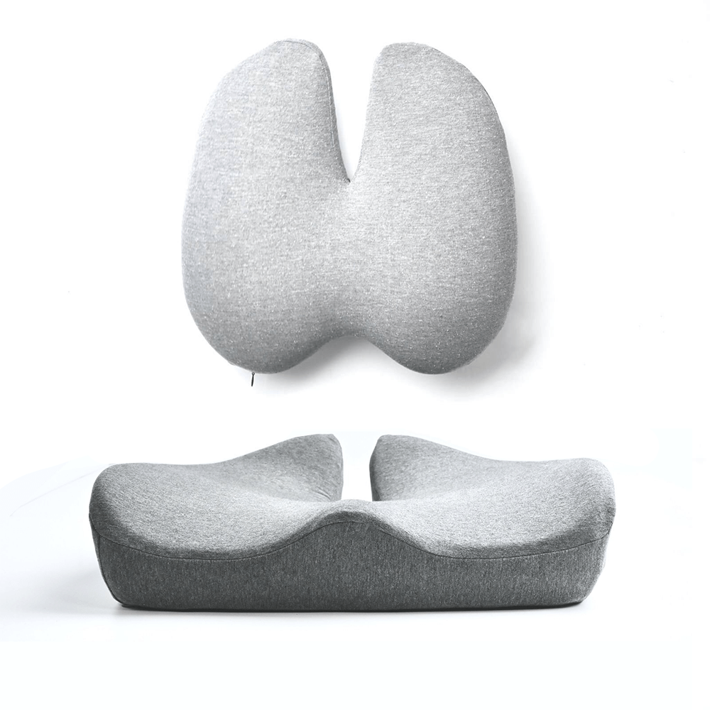 Lisslune | Orthopedic Seat Cushion Set | Pain Relief for Tailbone & Lumbar Support for Office, Car & Home Use
