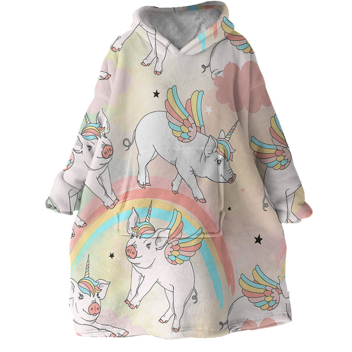Lisslune | Therapeutic Blanket Hoodie - Pig Unicorn (Made to Order)