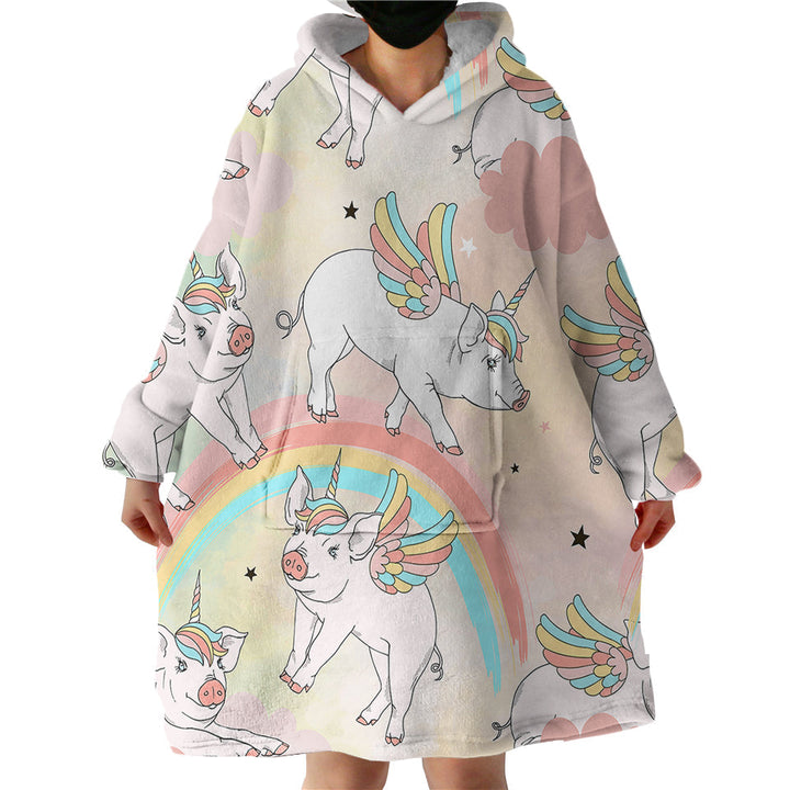 Lisslune | Therapeutic Blanket Hoodie - Pig Unicorn (Made to Order)