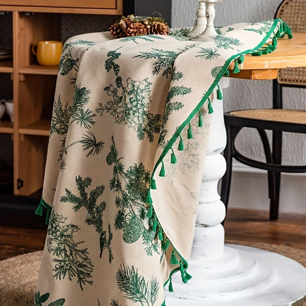 Lisslune | Pine Cone Print Round Tablecloth