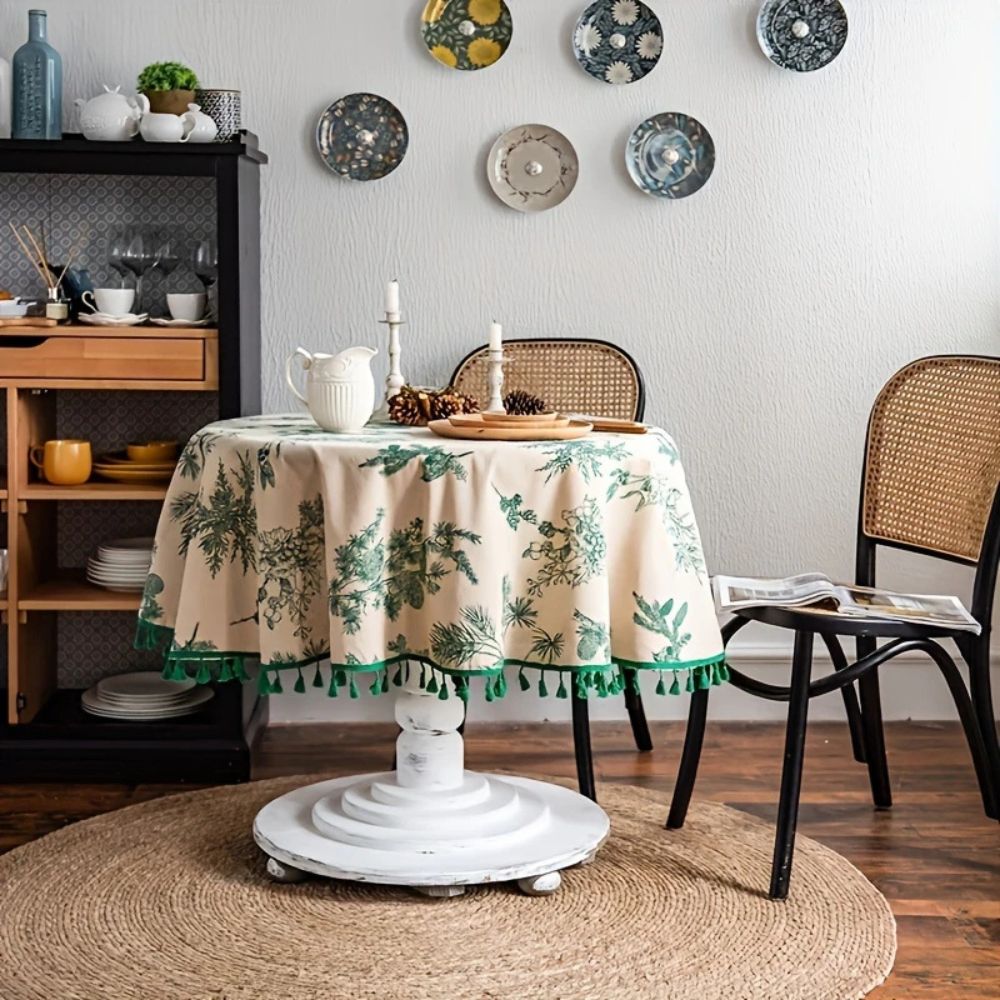Lisslune | Pine Cone Print Round Tablecloth