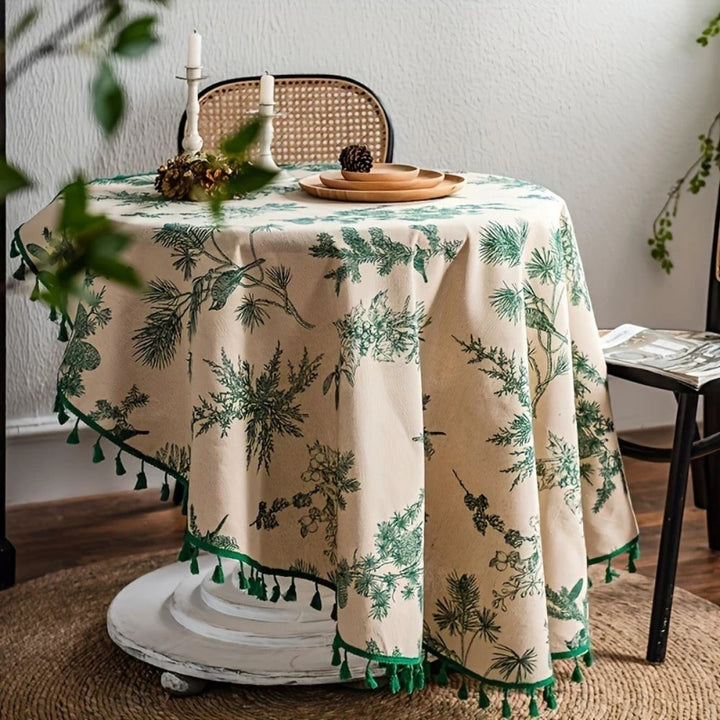Lisslune | Pine Cone Print Round Tablecloth