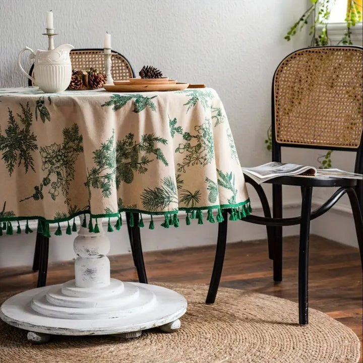 Lisslune | Pine Cone Print Round Tablecloth