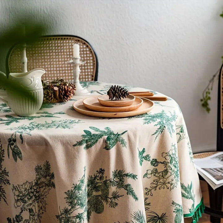 Lisslune | Pine Cone Print Round Tablecloth