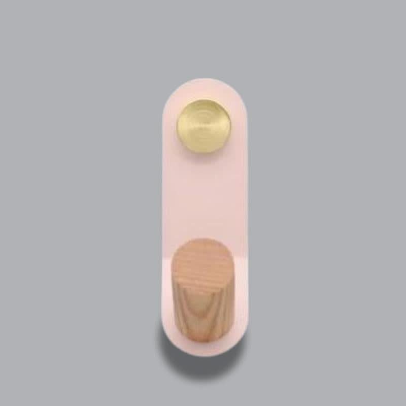 Lisslune | Scandinavian Pastel Wall Hook with Oak & Brass
