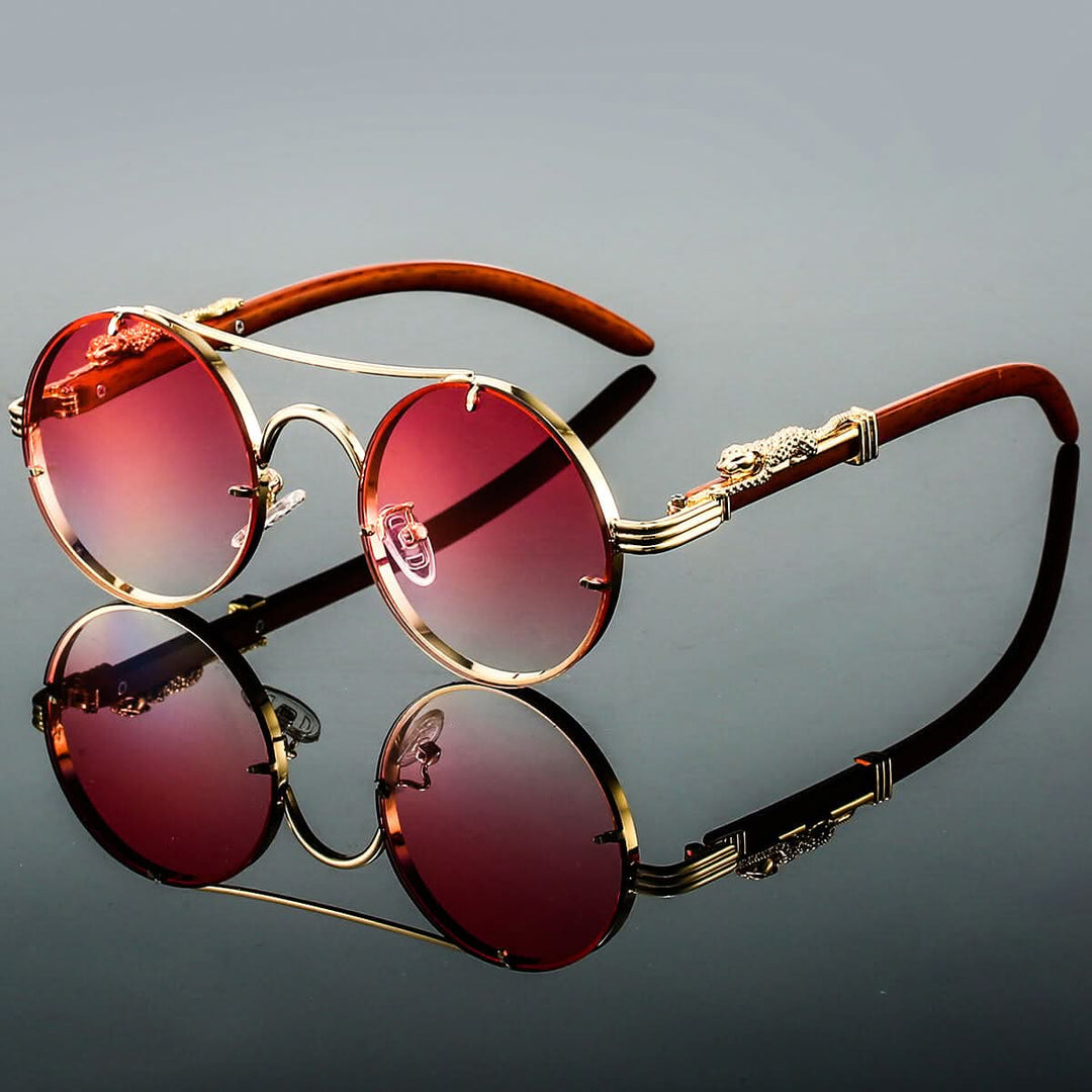 Lisslune | Men’s Oval Metal Retro Sunglasses with UV Protection