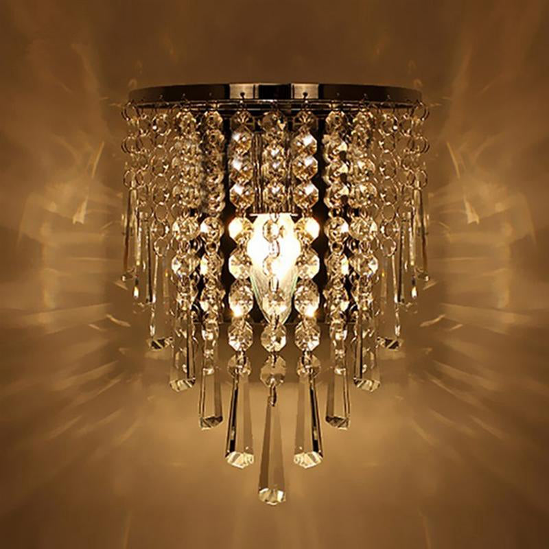 Lisslune | Modern Chrome Crystal Drop Wall Lamps