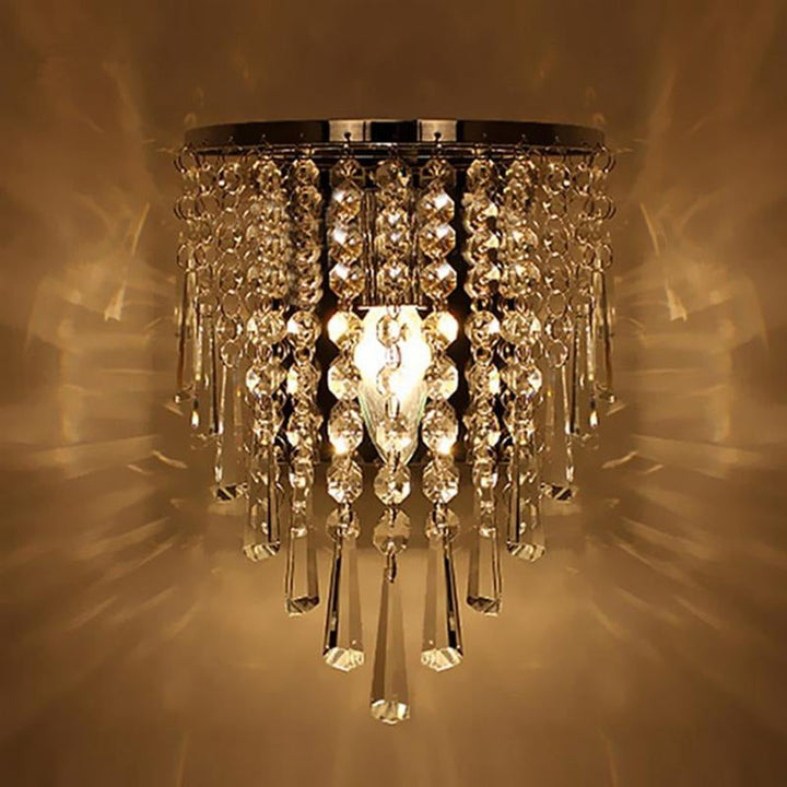 Lisslune | Modern Chrome Crystal Drop Wall Lamps