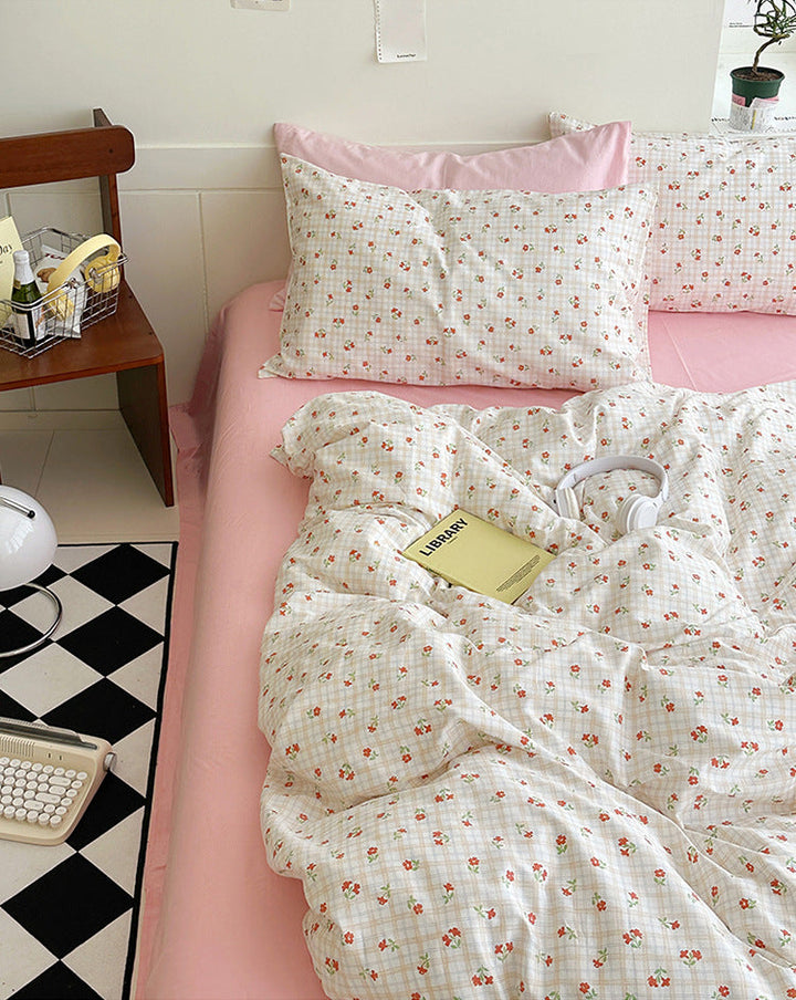 Rynx Sweet Cherry Check Bedding Set