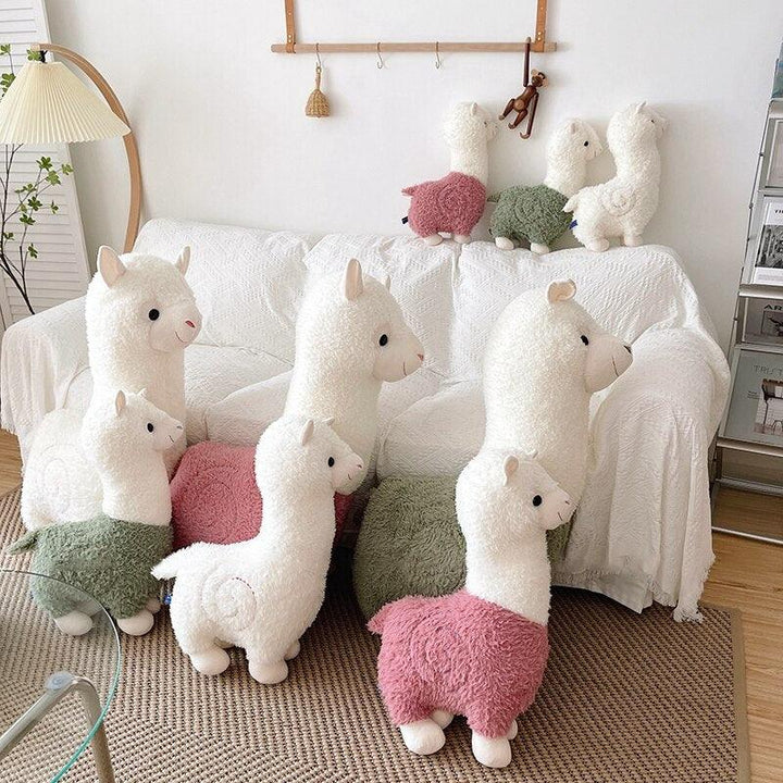 Lisslune | Happy Alpaca Sheep Plush Cushion - Cute Decorative Cushion for Home and Gifts