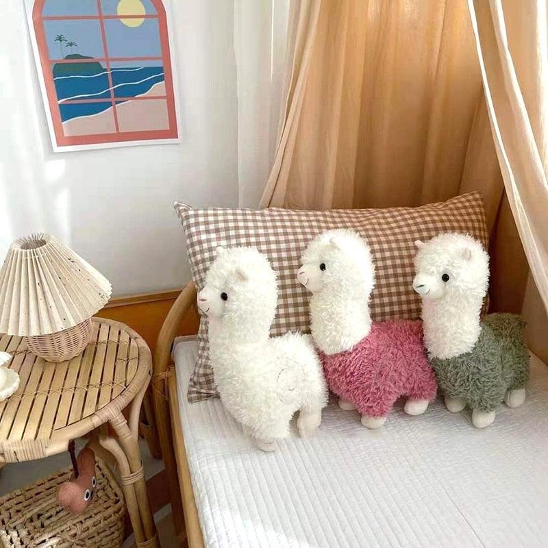 Lisslune | Happy Alpaca Sheep Plush Cushion - Cute Decorative Cushion for Home and Gifts
