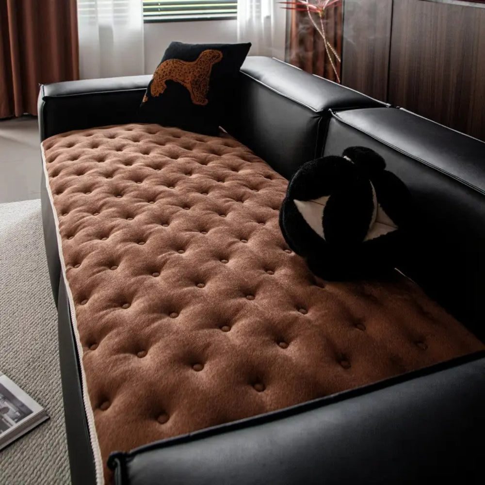 Lisslune | Plush Button-Tufted Sofa Cover