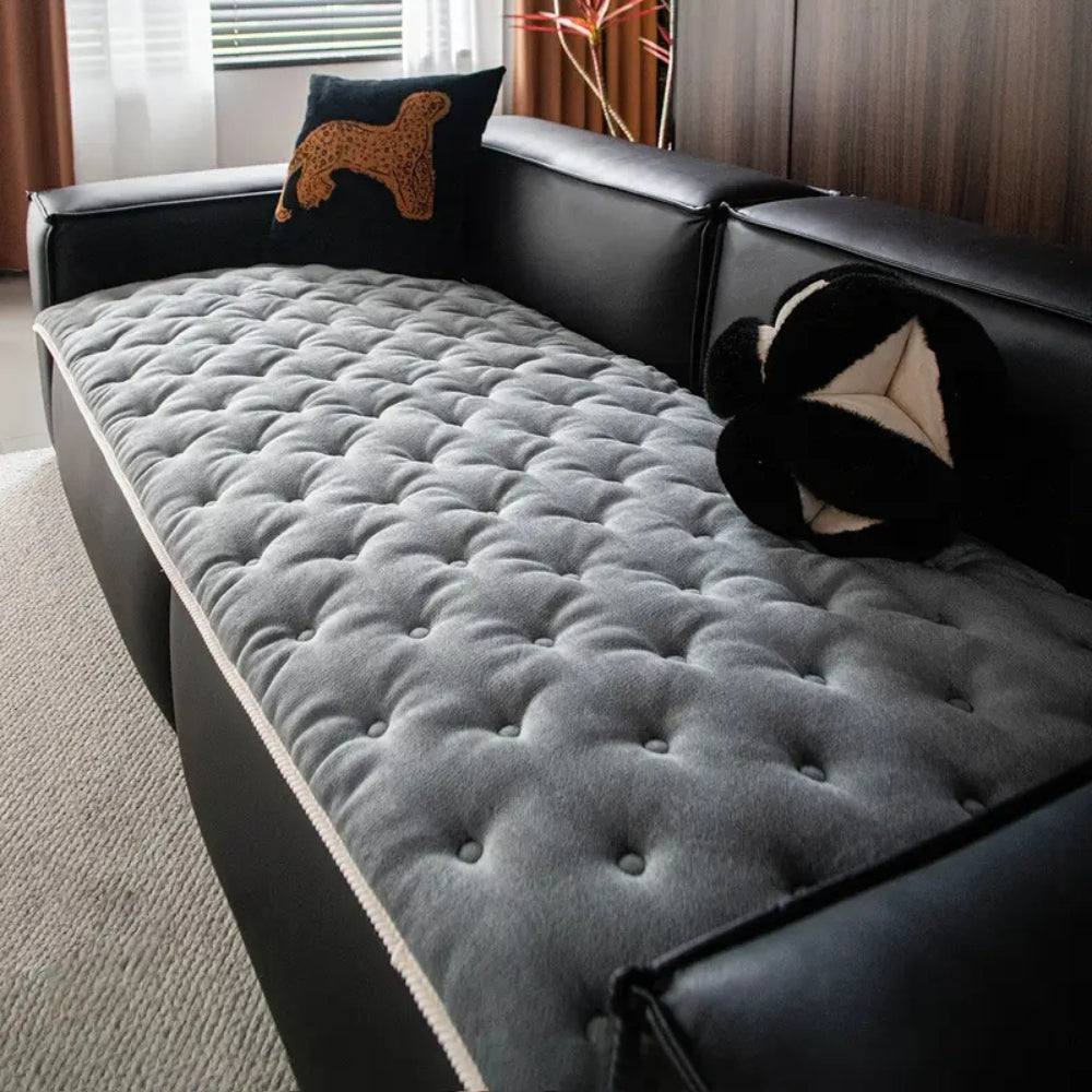 Lisslune | Plush Button-Tufted Sofa Cover