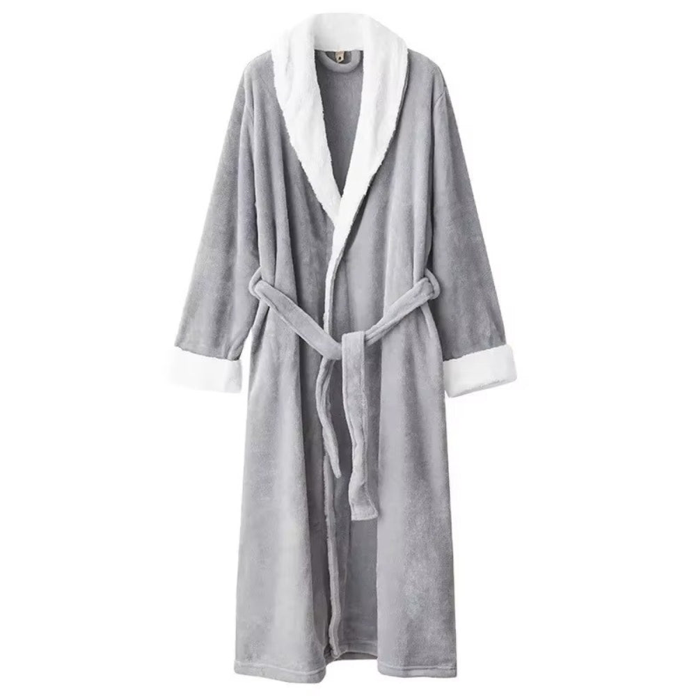 Lisslune | Plush Fleece Contrast Trim Bathrobe
