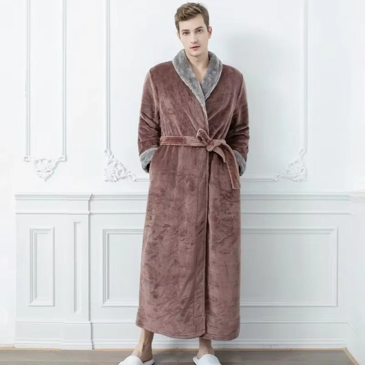 Lisslune | Plush Fleece Contrast Trim Bathrobe