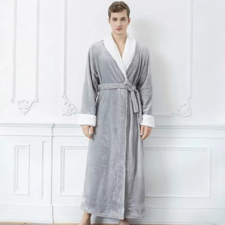 Lisslune | Plush Fleece Contrast Trim Bathrobe