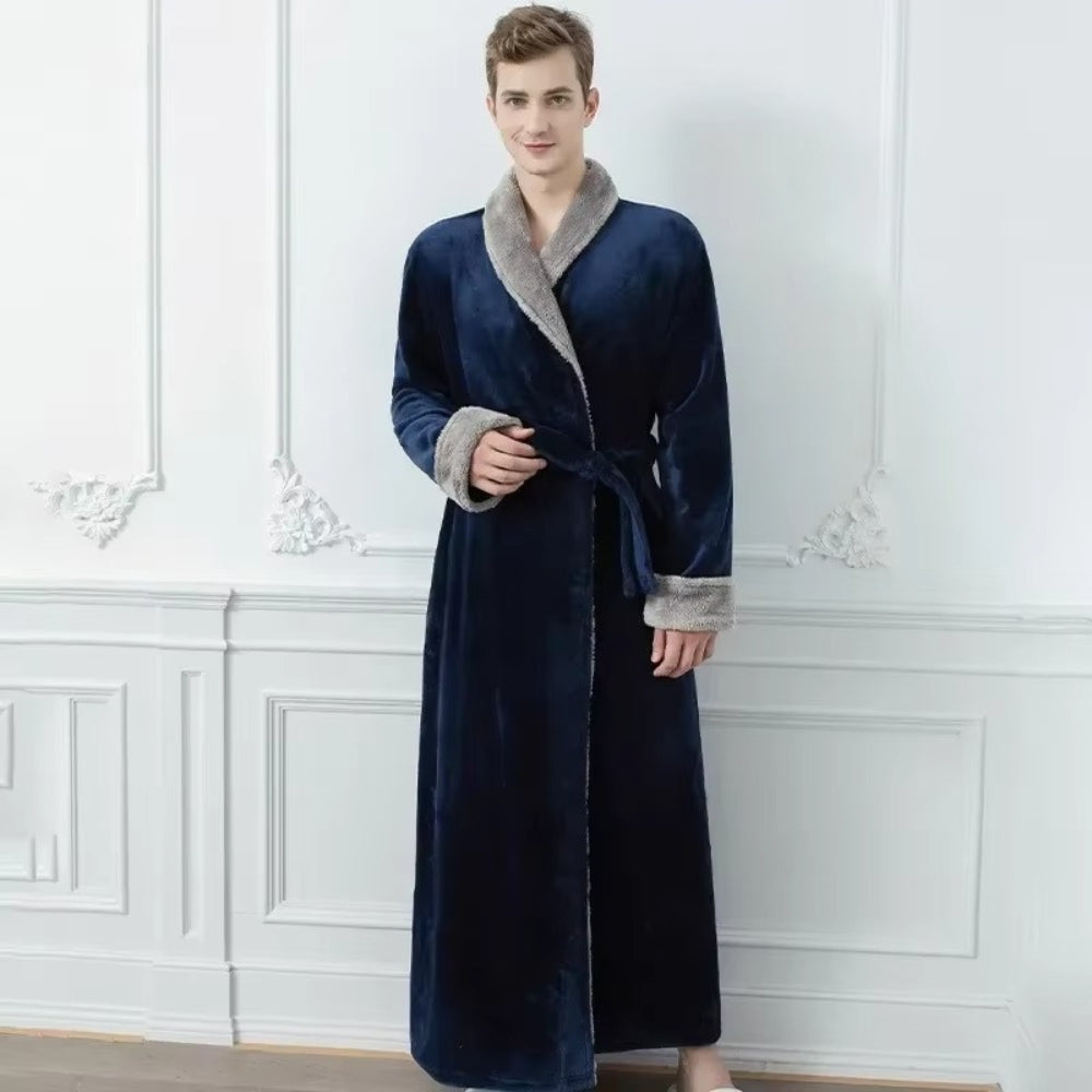 Lisslune | Plush Fleece Contrast Trim Bathrobe