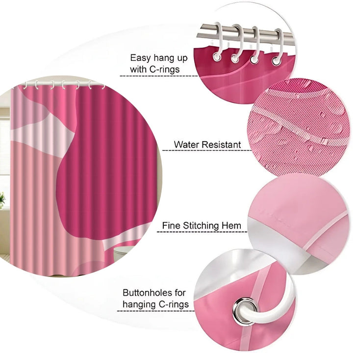 Lisslune | Poppie Bright Pink Bath Curtain