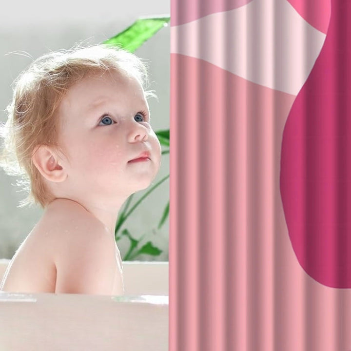 Lisslune | Poppie Bright Pink Bath Curtain