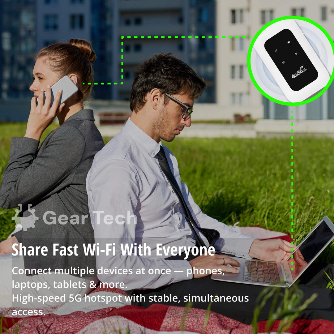 Lisslune | Portable 5G Wi-Fi Router | Secure, High-Speed Connection for Travel & Home Use