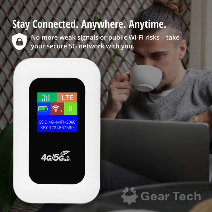 Lisslune | Portable 5G Wi-Fi Router | Secure, High-Speed Connection for Travel & Home Use