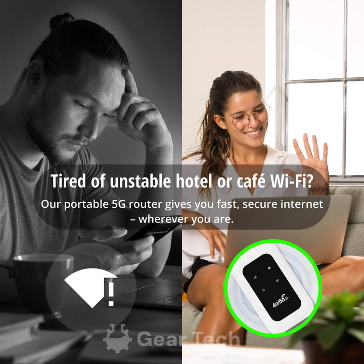 Lisslune | Portable 5G Wi-Fi Router | Secure, High-Speed Connection for Travel & Home Use