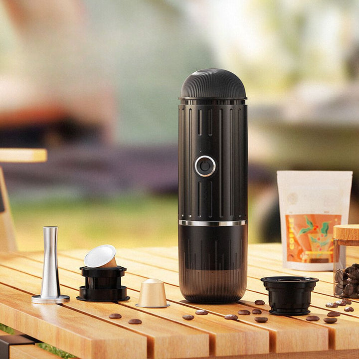 Lisslune | Self-Heating Portable Electric Espresso Maker with USB-C Charger – Compatible with Ground Coffee & Nespresso Capsules
