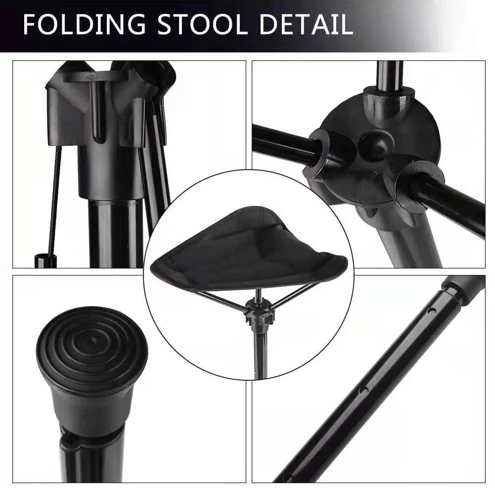 Lisslune | Adjustable Aluminum Alloy Folding Camping Stool 125kg Load Bearing for Hiking Travel