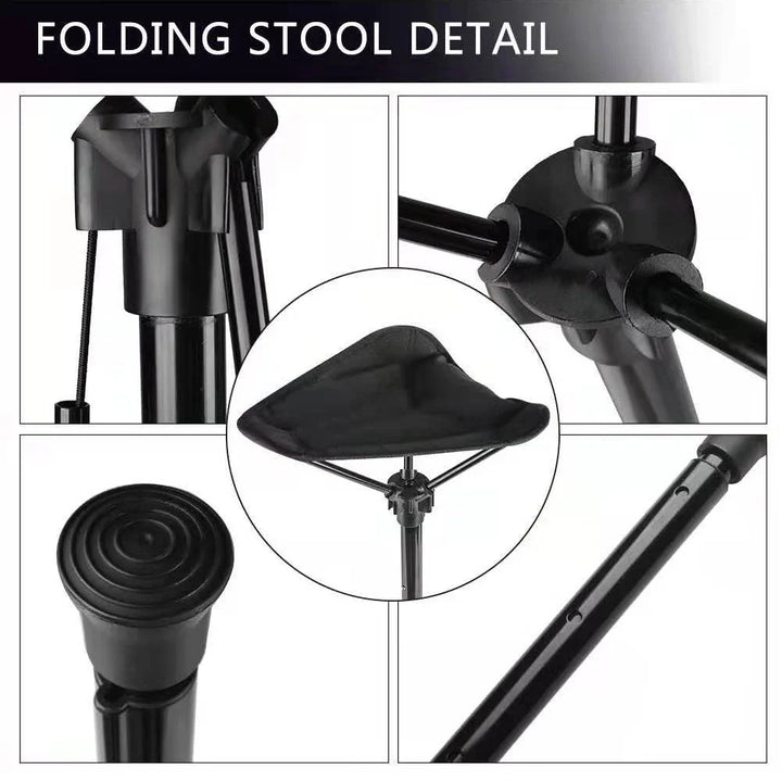 Lisslune | Adjustable Aluminum Alloy Folding Camping Stool 125kg Load Bearing for Hiking Travel